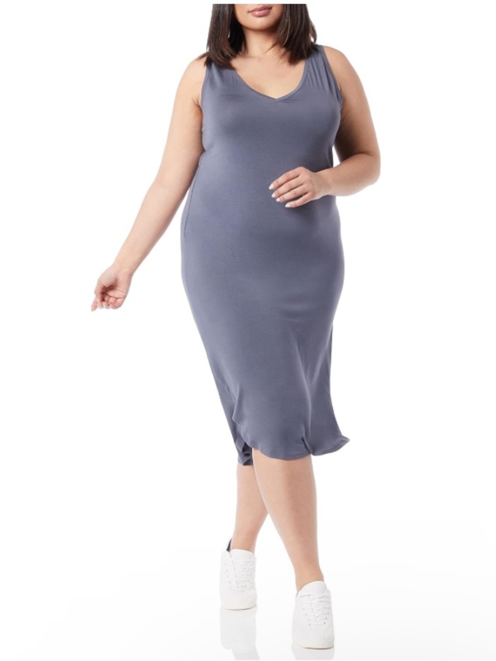 NWT Amazon Essentials Size XXL Gray Midi Dress